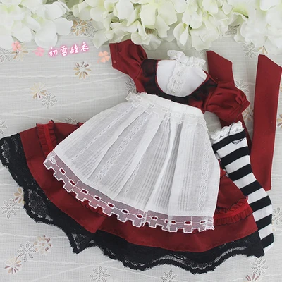 1/4 1/3 BJD одежда аксессуары кукла горничной платье Набор для BJD/SD гигантский ребенок MSD SD13, не включает в себя куклы, обувь, парик и другие E2523 - Цвет: Красный