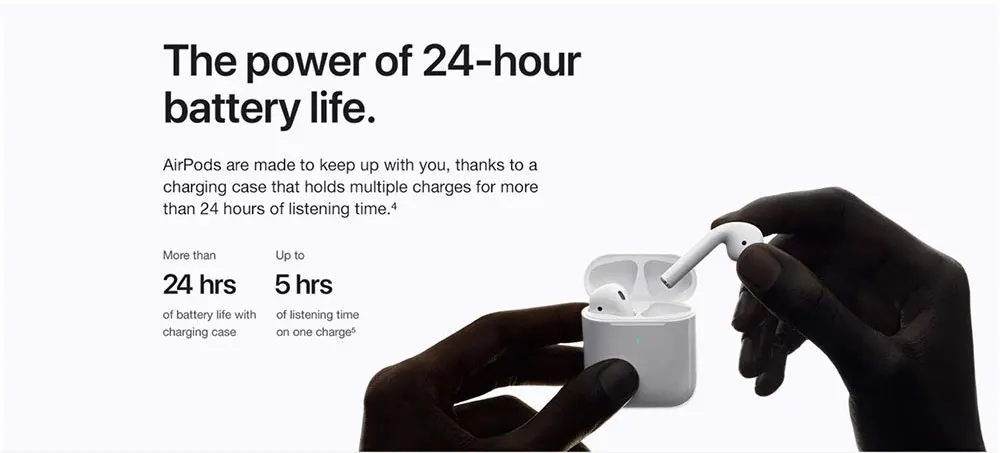 Оригинальные наушники Apple AirPods 2nd, беспроводной зарядный чехол, версия Bluetooth, наушники для iPhone, iPad, Mac, Apple Watch