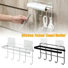 Держатель для кухонной стены, бумаги, стикер, держатель рулона для ванной комнаты, вешалка для полотенец с крючками, Decoracion, полка для салфеток, Органайзер