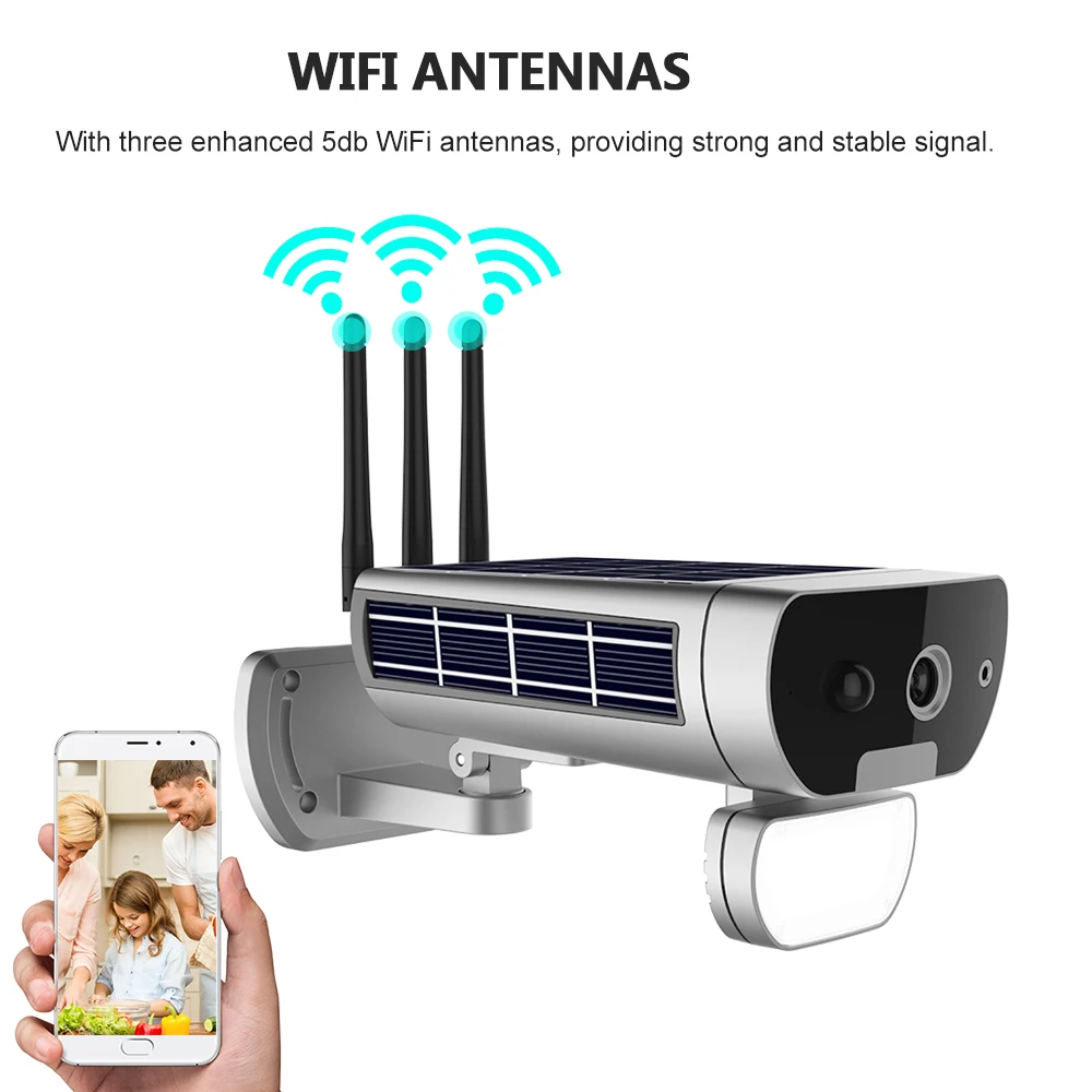 IP Беспроводной Камера HD 1080P Wi Fi на солнечных батареях и Батарея мощность пуля