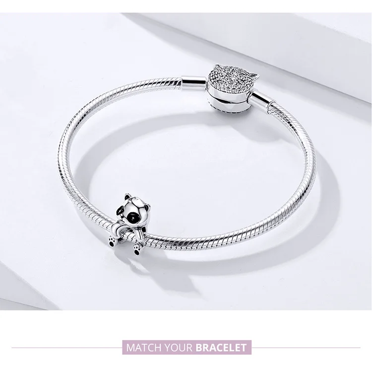 WOSTU Animal Charm 925 Sterling Silver Koala Fox Bear Beads Cow Panda Rabbit Pendant Fit Original Bracelet DIY Jewelry For Women jewellery set