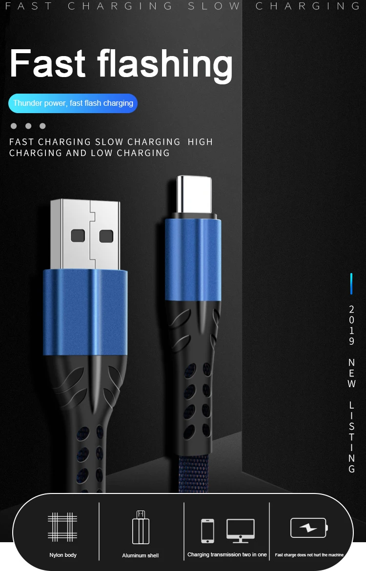 Usb type-C кабель для быстрой зарядки USB C Micro USB шнур для samsung huawei Xiaomi Microusb USB-C зарядный провод type-C зарядный кабель