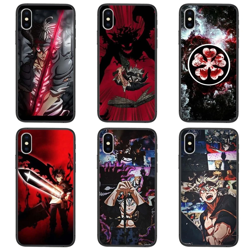 Black Funda Tpu Back Pretty Cover Manga Anime Clover Latest For Redmi Note 10 9 9S 9T 8 8T 7 6 5 5A 4 Pro Max 4G 5G | Мобильные