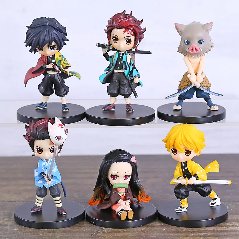 Q Posket Kimetsu No Yaiba Kamado Tanjirou Nezuko Agatsuma Zenitsu Hashibira Inosuke Tomioka Giyuu Фигурки игрушки куклы 6