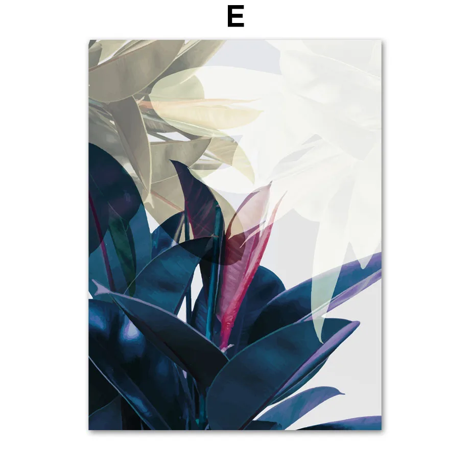 Wall-Art-Canvas-Painting-Pink-Flower-Blue-Tropical-Leaves-Abstract-Nordic-Posters-And-Prints-Wall-Pictures (7)