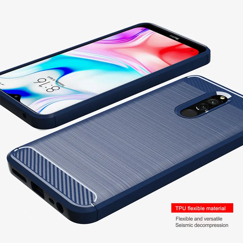 Чехол для телефона для Xiaomi Redmi 8, чехол, силиконовый чехол, бампер, чехол из углеродного волокна для Xiaomi Redmi 8A 8 A, чехол, мягкий ТПУ, чехол