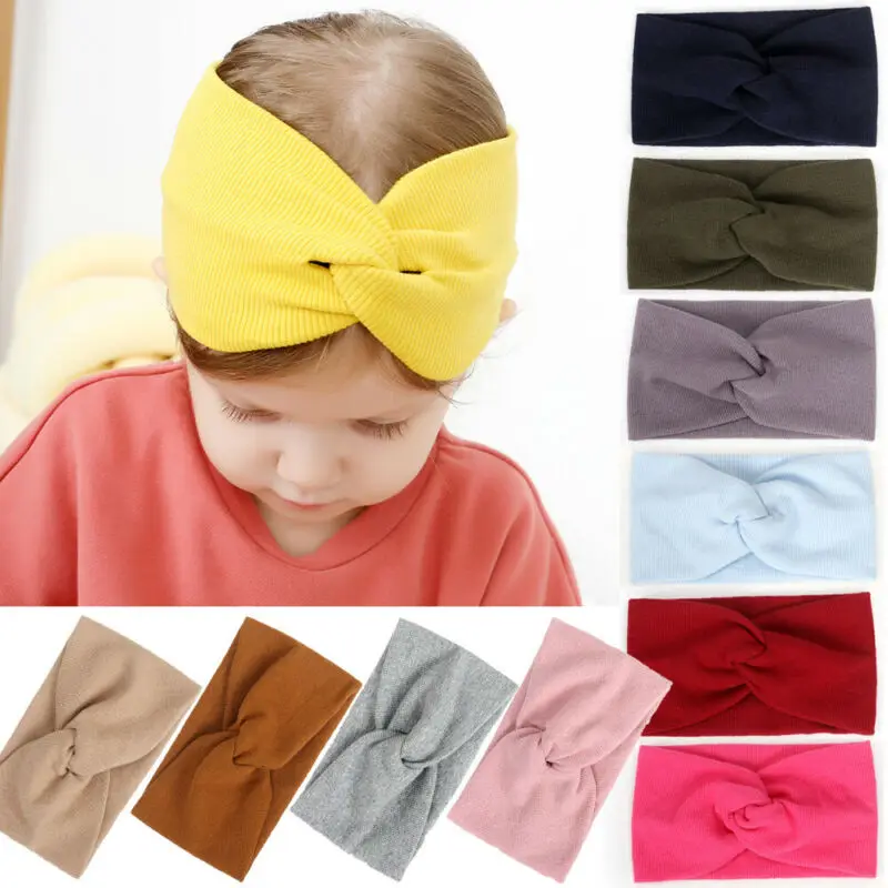 

Solid Kids Girl Baby Headband Toddler Lace Cross Hair Band Accessories Headwear