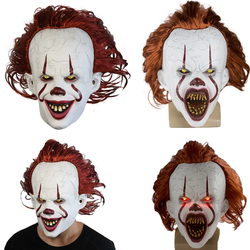 

It: Chapter Two LED Pennywise Joker Mask Cosplay Props Unisex Terror Halloween Clown Stephen King's It Mask
