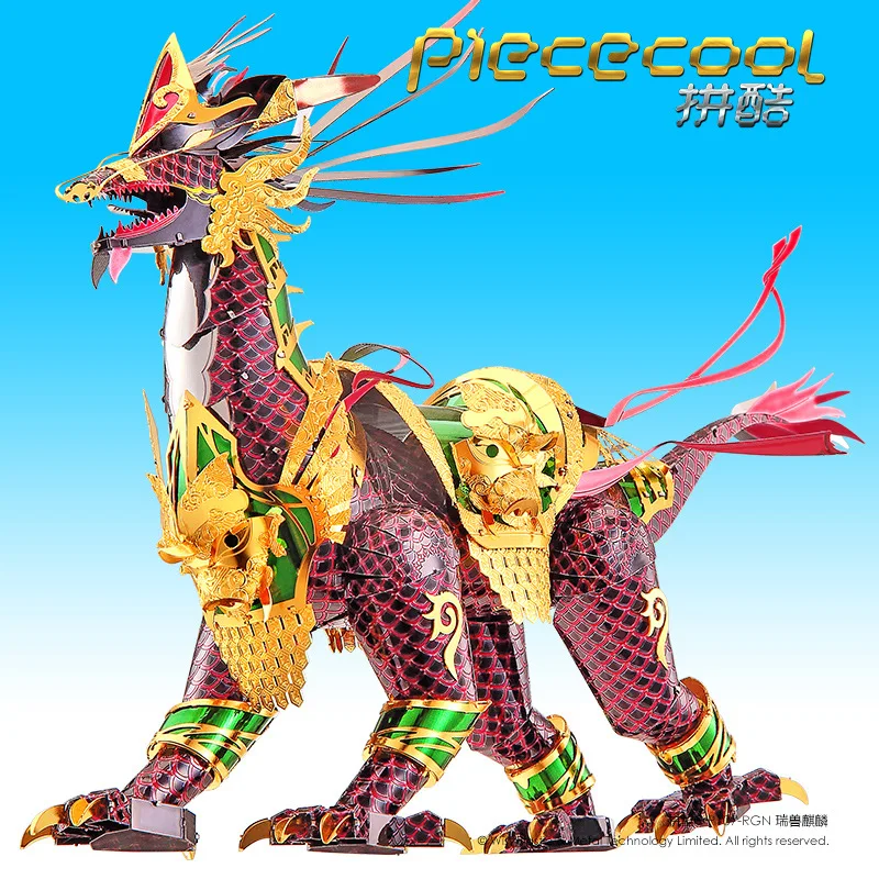 Piececool 3D металлическая игрушка-головоломка DIY черный рыцарь общий солдат Обезьяна Король Пекинская опера фигурка модель для взрослых мальчиков игрушка подарок золото - Цвет: QiLian