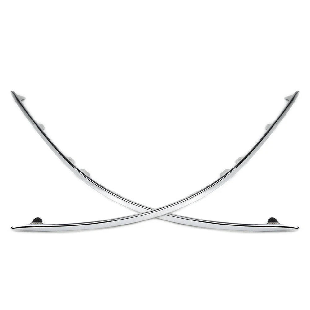 2Pcs Car Chrome Front Bumper Trim Avantgarde Decoration Left & Right For Benz W204 C Class C300 C350 2007 2008 2009 2010