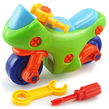 

Baby Toys Early Education Diy Screw Nut Group Installed Plastic 3D Puzzle Disassembly Motorcycle Kids Toys For Children Jigsaw
