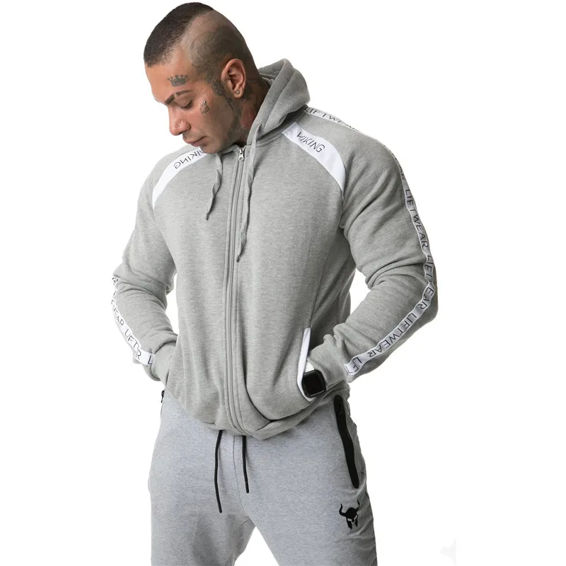 

2020 New European and American Men's sports Hoodie thickened zipper Hoodie Jacket Hip hop Men's Gym Top