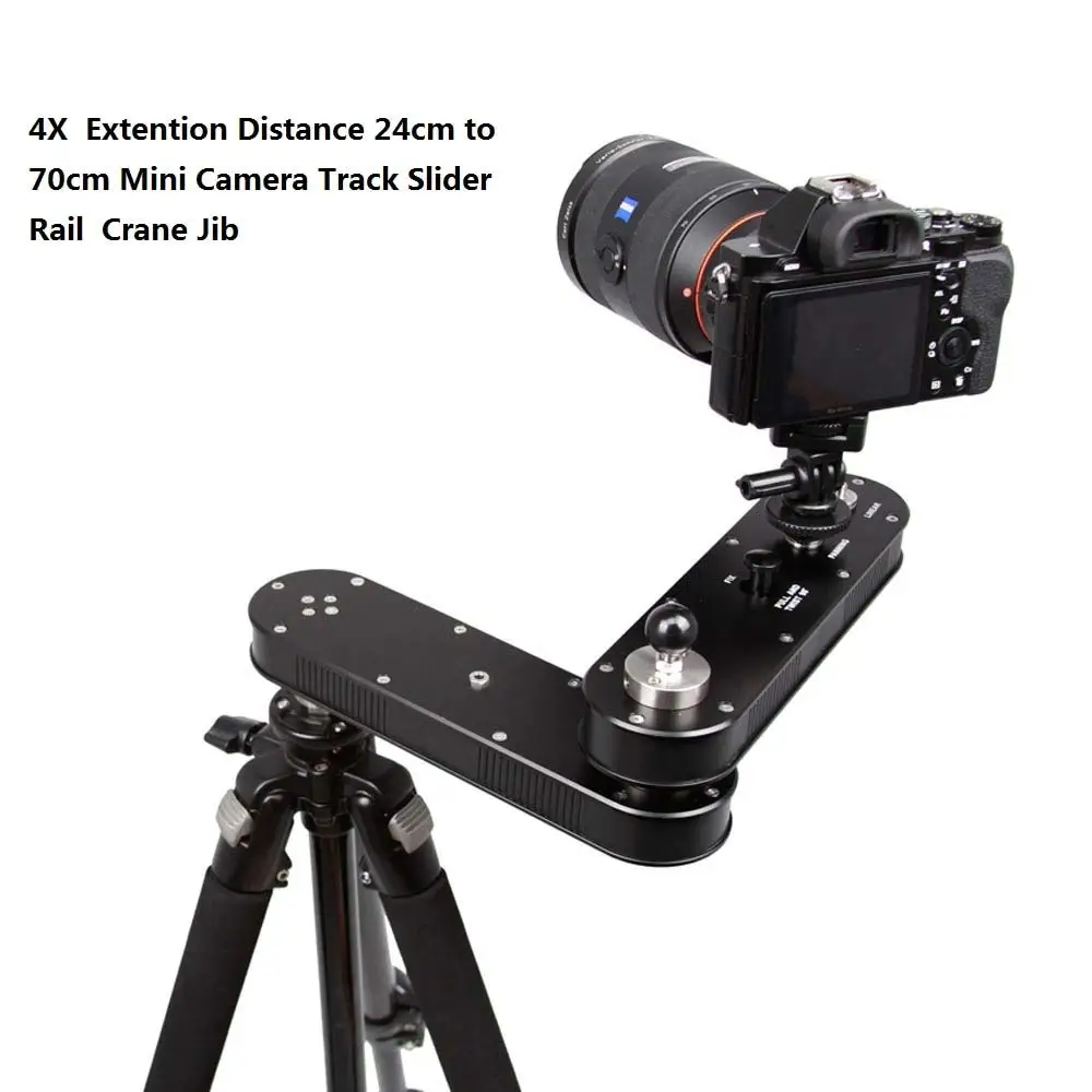Foleto портативная 4X Удлиняющая дистанция 24 см до 70 см мини-камера слайдер Регулируемая тележка видеооператора рельс подвижный слайдер стрела крана