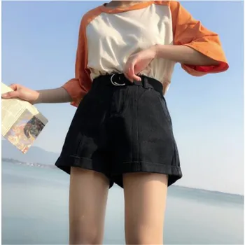 

S-XL,2XL plus size 2018 summer high waist shorts feminino denim shorts roll up jeans womens casual shorts (0920)