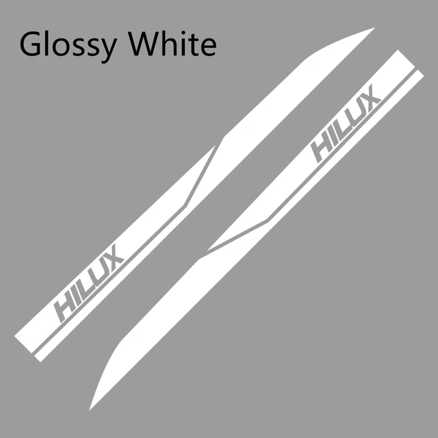 Car Door Side Stickers For Toyota Hilux Revo Vigo Auto Vinyl Film DIY Decals Sport Styling Automobile Tuning Accessories 2Pcs Glossy White