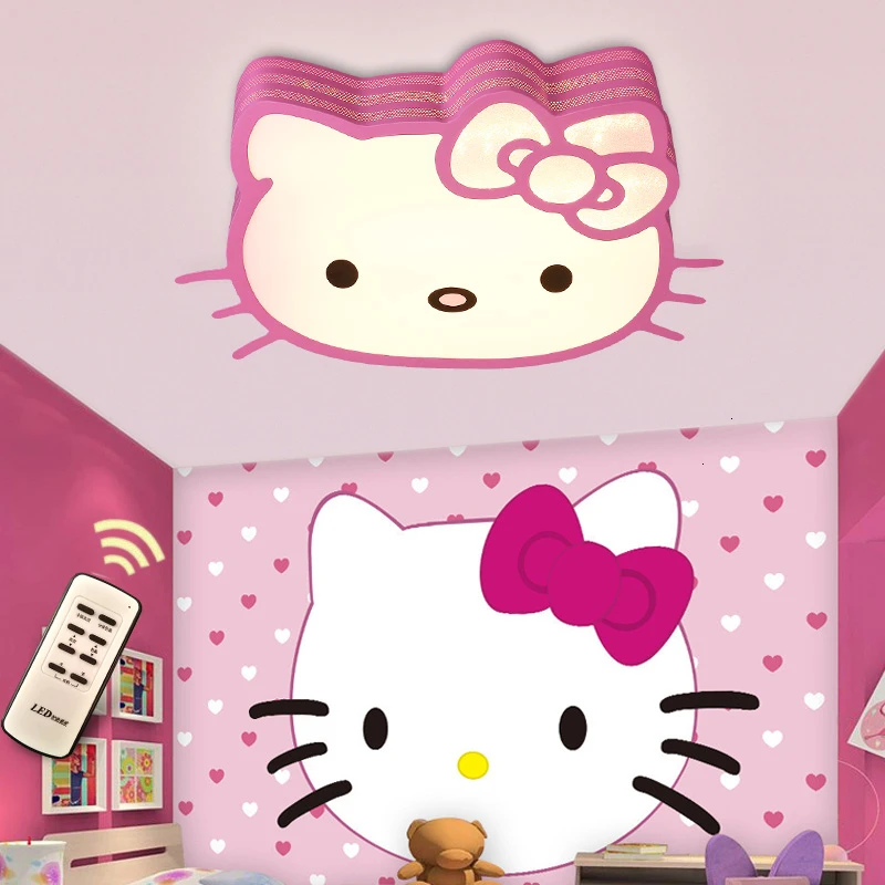 Hellokitty кошка мультфильм поглощает Топ Свет девушка принцесса комната Hello Kitty