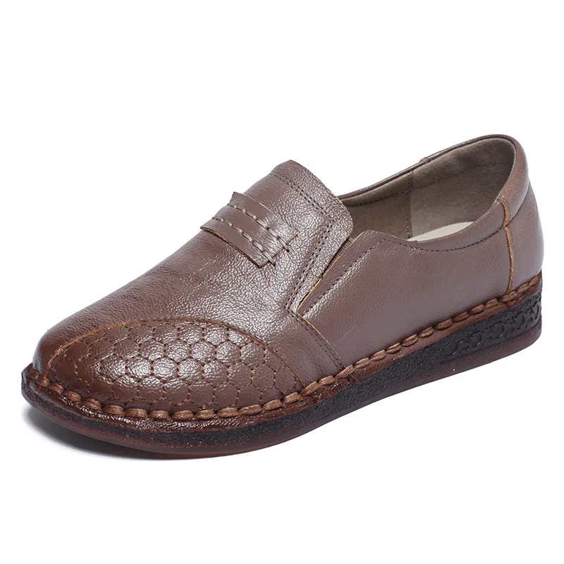 GKTINOO Fashion Women Shoes Genuine Leather Loafers Women Casual Shoes Mother Soft Comfortable Flats Non-slip