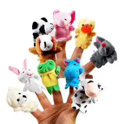 10 шт./партия Мультяшные животные пальчиковые игрушки из плюша игрушки Детская ткань обучающая ручная игрушка история футболка куклы для
