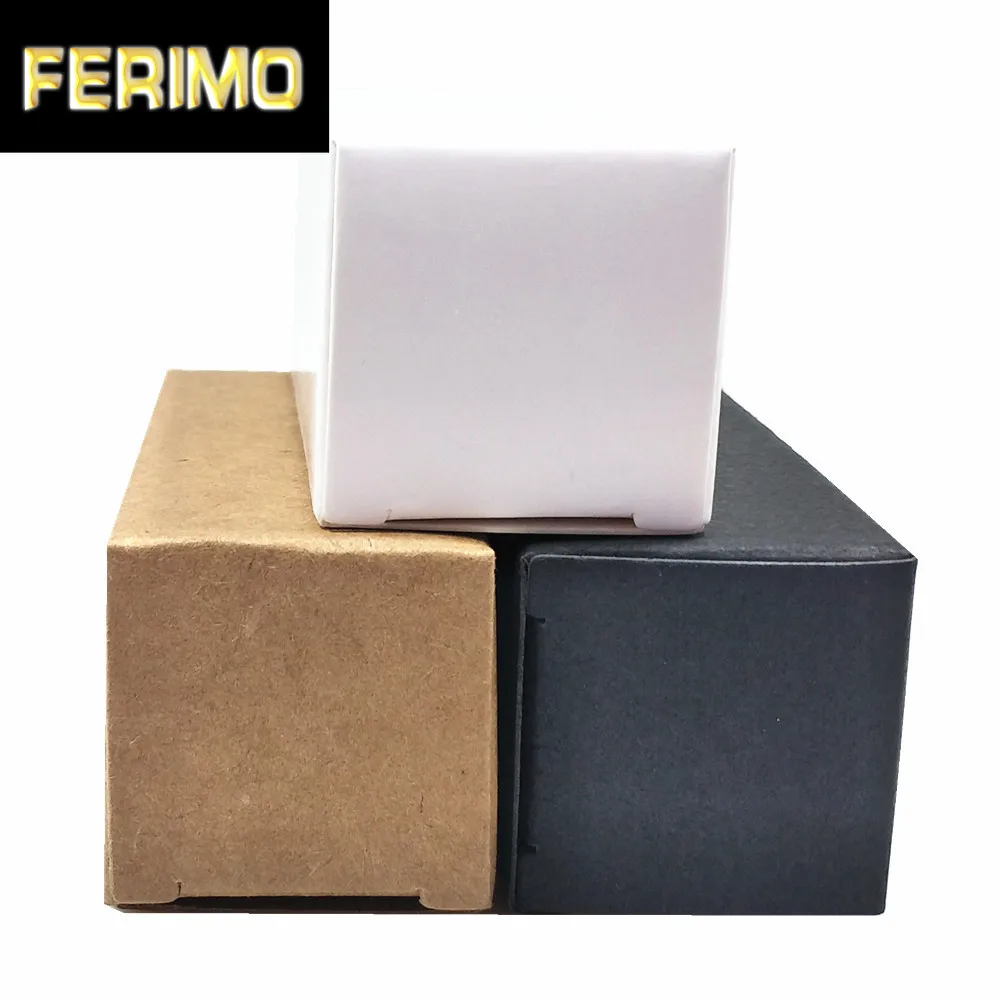 500Pcs Wholesale Foldable Gift Packaging Box Solid Color Kraft Paper Boxes lipstick Essential Oil Bottle Storage for Wedding | Дом и сад