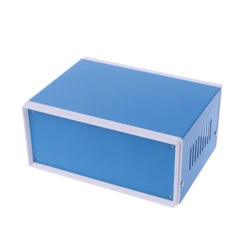 

Blue Metal Enclosure Project Case DIY Junction Box 6.7" x 5.1" x 3.1"