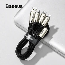 Baseus 3 в 1 USB кабель 3.5A Быстрая зарядка Micro type-C кабель USB для iphone кабель для iphone 11 XS SAMSUNG S10 huawei Mate20