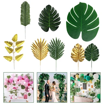 

60PCS Artificial Turtle Leaf Home Decoration Table Mat Decor Placemat Simulation Plant Leaves for Hawaiian Tropical Jungle Party