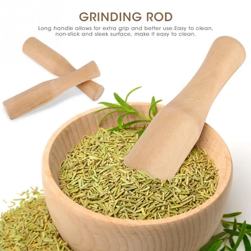Professional Wooden Pestle Food Muddle Grinding Rod for Custard Purees Drinks and Cocktails Bar Tool Wooden Pestle