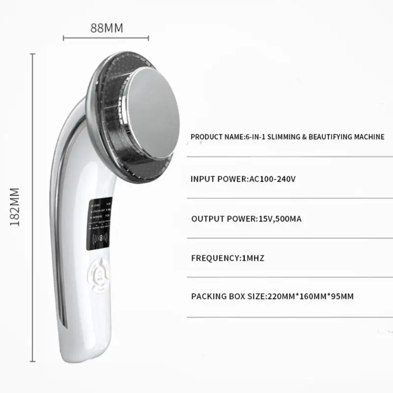 6 in1 RF Face Lifting EMS Infrared Ultrasonic Body Massager Device Ultrasound Slimming Fat Burner C