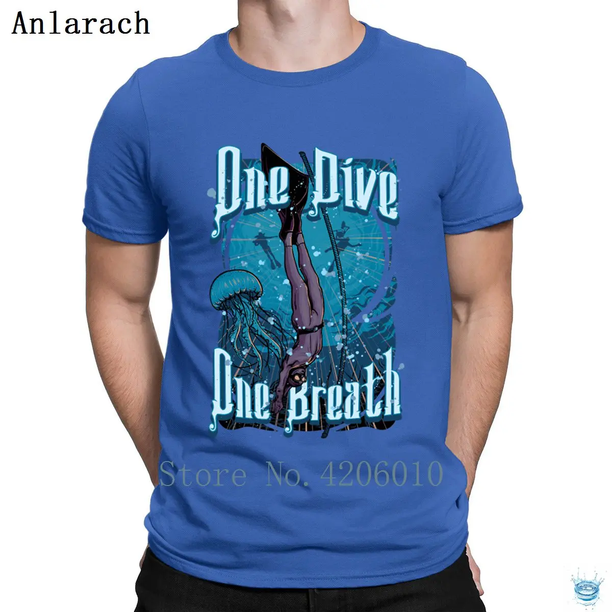 One Dive One breediving, футболки, новинка, короткий рукав, милые, Homme, футболка для мужчин, креативная, веселая, солнечный свет, футболка - Цвет: Royalblue