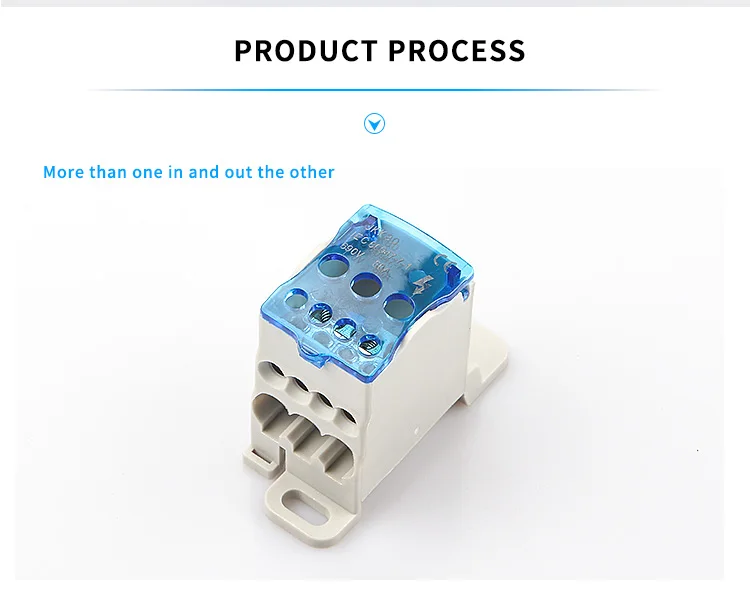 UKK 80A Din Rail Distribution Box Block One In Multiple Out Power Universal Electric Wire Connector Junction Box Terminal Block