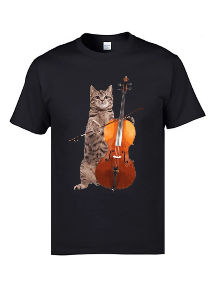 

one yona Violoncello Cello Cat Funny T Shirt 3D Lifesome Pussycat Cats Graphic Music Tee Shirt 100% Cotton Fashion Sweatshirt