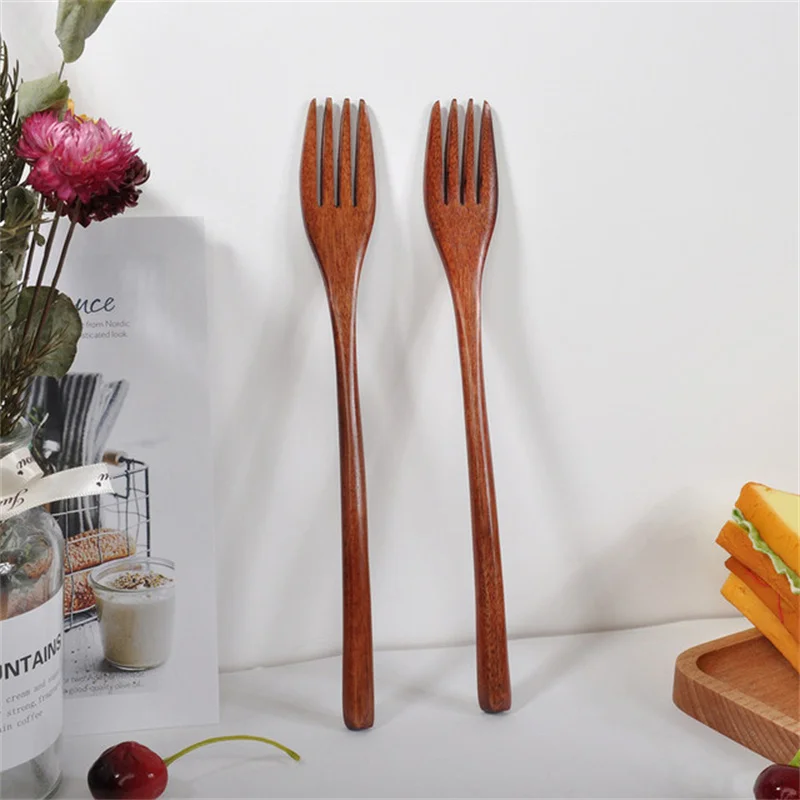 Cake Forks Wooden Dessert Fork Tea Forks Bamboo Small Fork for Fruit Snack Dinnerware Party Utensils Tableware 1pcs cutlery set wooden cutlery set