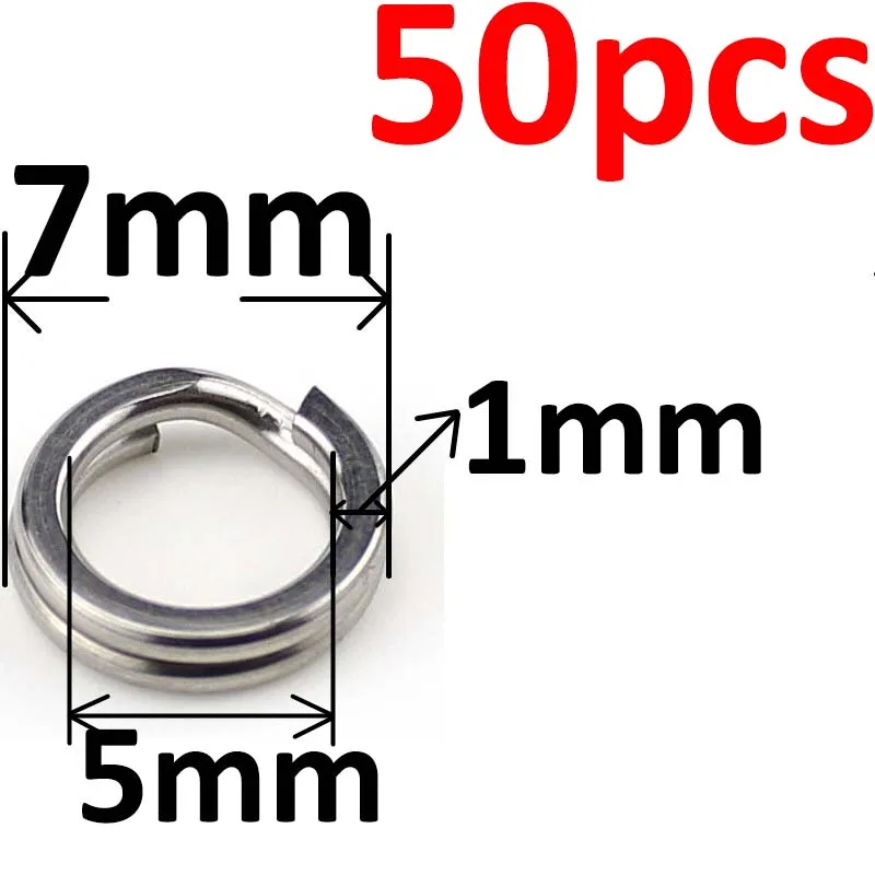 50 шт/100 шт Нержавеющее стальное разъемное кольцо диаметром от 4 мм до 12 мм сверхмощное рыболовное двойное кольцо соединитель рыболовные аксессуары - Цвет: 7