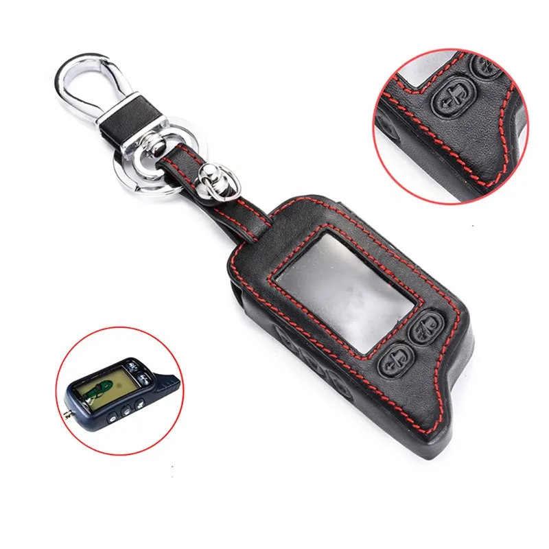 Key Case Cover Key Case Remote Control Case Cover Leather car Key Case For Tomahawk TZ-9010 SL-950 TZ-9030 TZ9031 TZ 9010 Car Burglar Alarm LCD Keychain Remote Control Cover