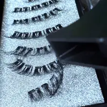 Pestañas postizas magnéticas 3D, 5 imanes, 4 pares, hechas a mano, naturales, de visón Artificial, con pinzas