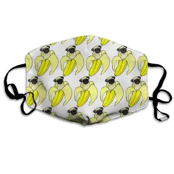 

YongColer Breathable Anti-dust Best Warm Windproof Funny Pud Dog Banana Repeat White Face Masks Comfy Anti Pollution Washable