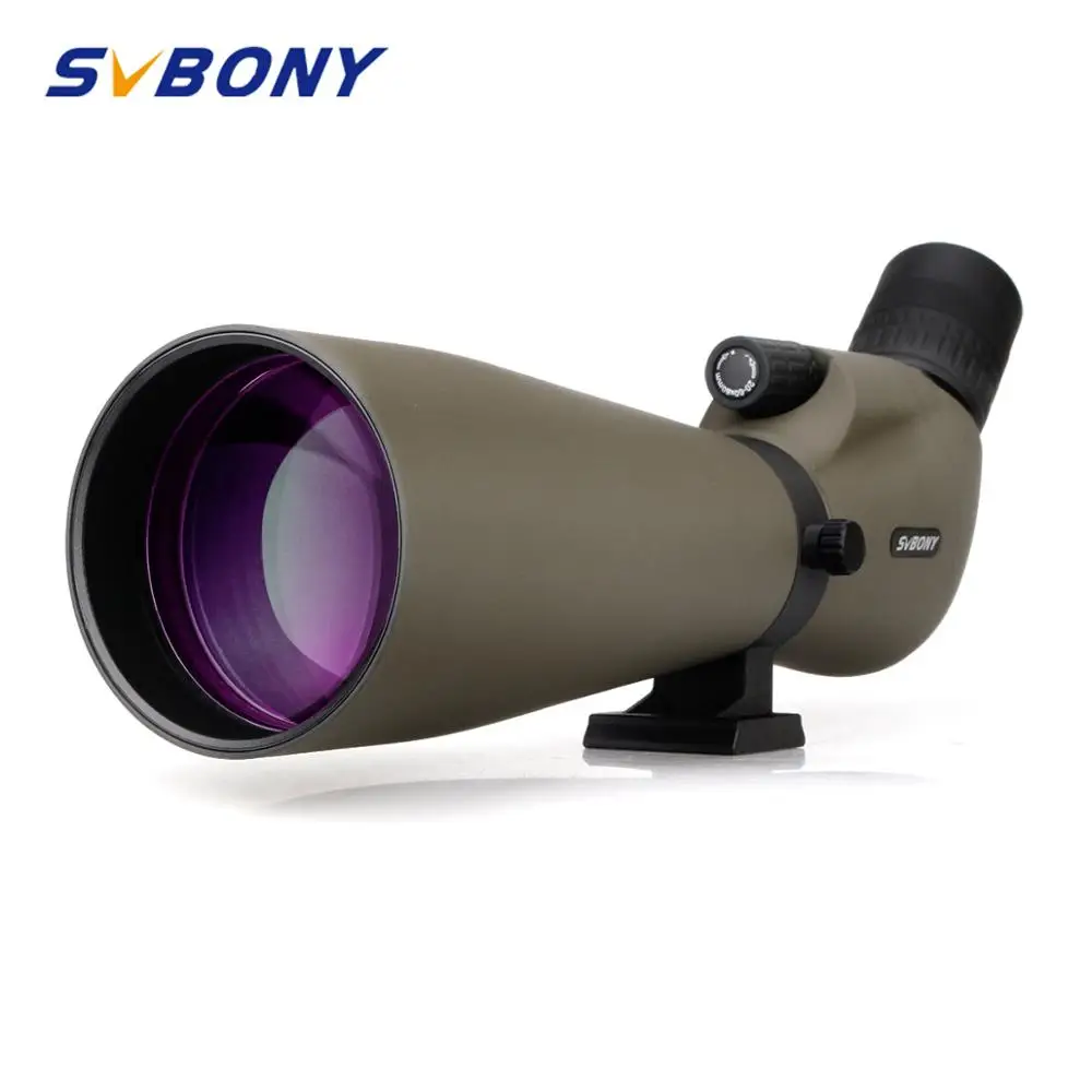 Goedkoop Svbony Spotting Scope 20 60x80 Zoom Monoculaire Telescoop Multi Coated Optiek Refractor Spyglass Telescoop Waterdicht w Statief voor jagen, schieten, boogschieten, vogels kijken