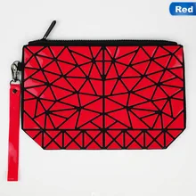 Модный клатч, Женская сетчатая лазерная сумка, кожаная женская сумка-клатч, Геометрическая женская сумка для макияжа