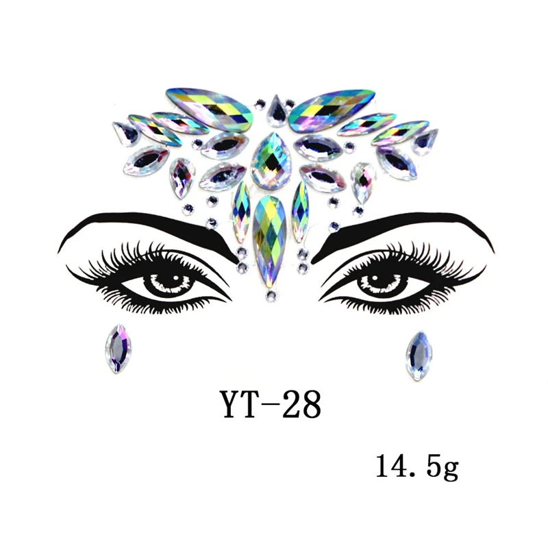 

Make Up Adhesive Waterproof Face Sticker Temporary Tattoo Body Art Gems Rhinestone Stickers For Eye Decal Bride Festival Party