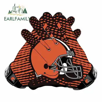 

EARLFAMILY 13cm x 10.9cm For Cleveland Browns Gloves 13 Funny Car Stickers Vinyl Car Wrap Fashion Motorcycle Stickers