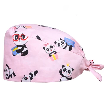 

Panda Skull Medical Surgical Caps Chef Work Hat Beautician Nursing Cotton Hats for Women and Men Tieback Nursing Hats