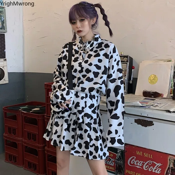 Женская плиссированная юбка с высокой талией пикантная Милая в горошек из