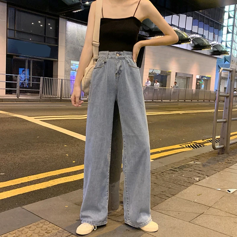 Mazefeng 2020 New Woman Jeans High Waist Clothes Wide Leg Denim Clothing Blue Streetwear Vintage Quality Fashion Straight Pants Mazefeng 2020 New Woman Jeans High Waist Clothes Wide Leg Denim Clothing Blue Streetwear Vintage Quality Fashion Straight Pants
