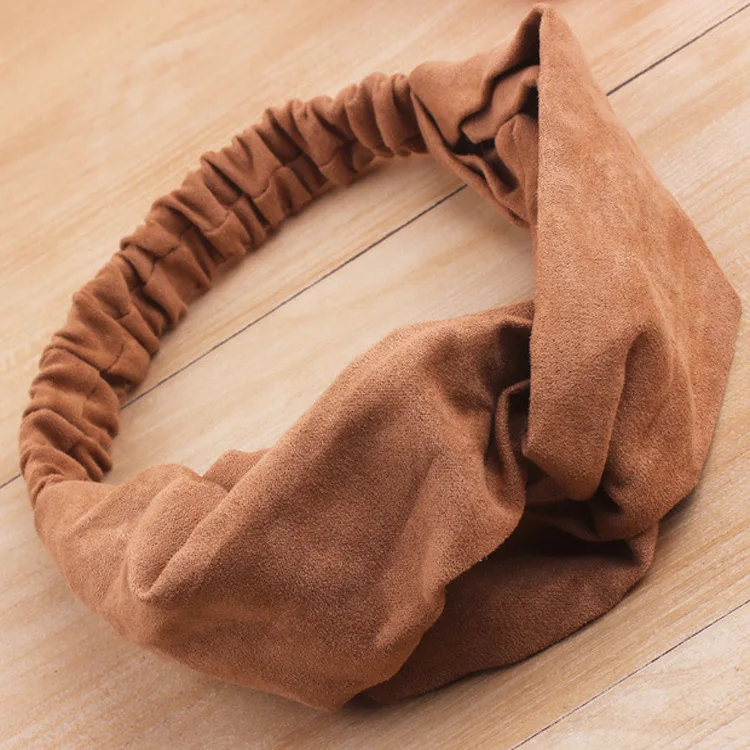 Ferramentas de Estilo do Cabelo Lote Faça Você Mesmo Simples Coreano Camurça Tecido Cruz Cabeça Faixas Elasticidade Puro Colore Headbands Acessório Ha1293 60 Pçs –