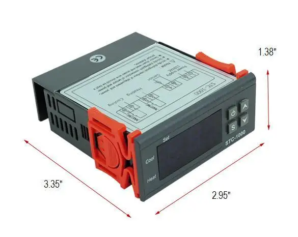 110V Мини цифровой STC-1000 на все случаи жизни, Температура 20%~ 85%(без конденсата) • Питание 0~ 60-30~ 75 3 Вт с Сенсор