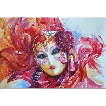 

Diy Diamond Painting Cross Stitch Beauty portrait with abstract mask Square Diamond Mosaic 5D Diamond Embroidery Kits decor