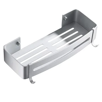 

1Pc 1-Pack No Hole Shower Gel Matte Organizer Rack Shelf with Hooks