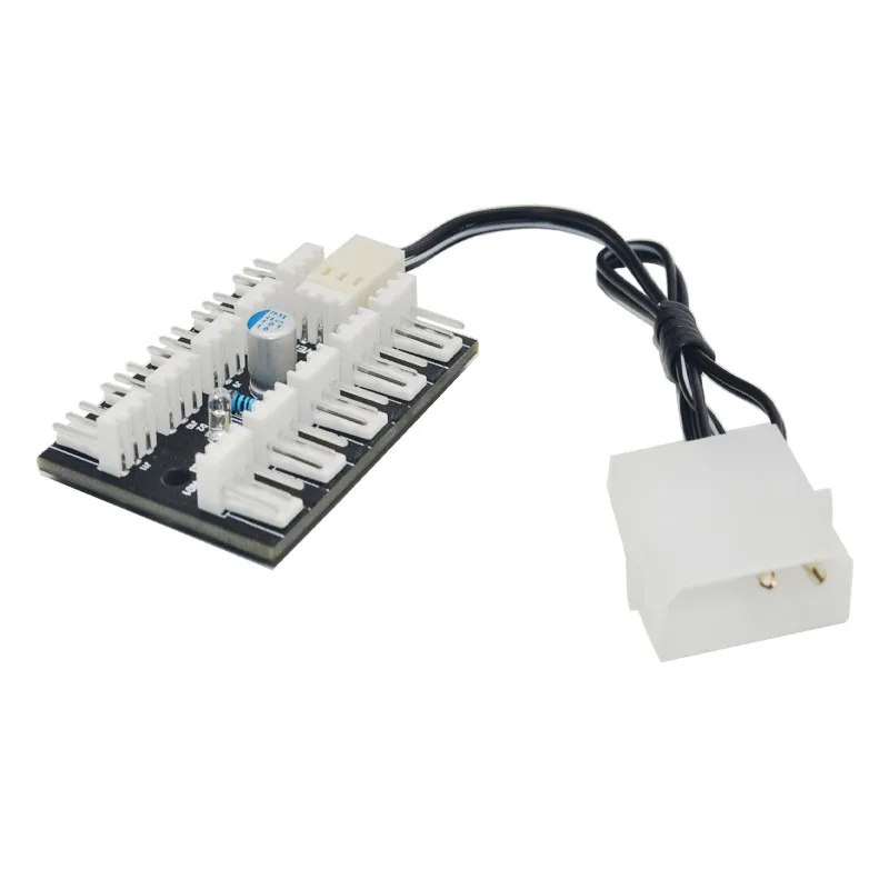 Computer PC Fan Hub Speed Controller Molex Power Cable 1 to 10 Splitter for 3Pin PWM Cooling Cooler with Indicator | Компьютеры и офис
