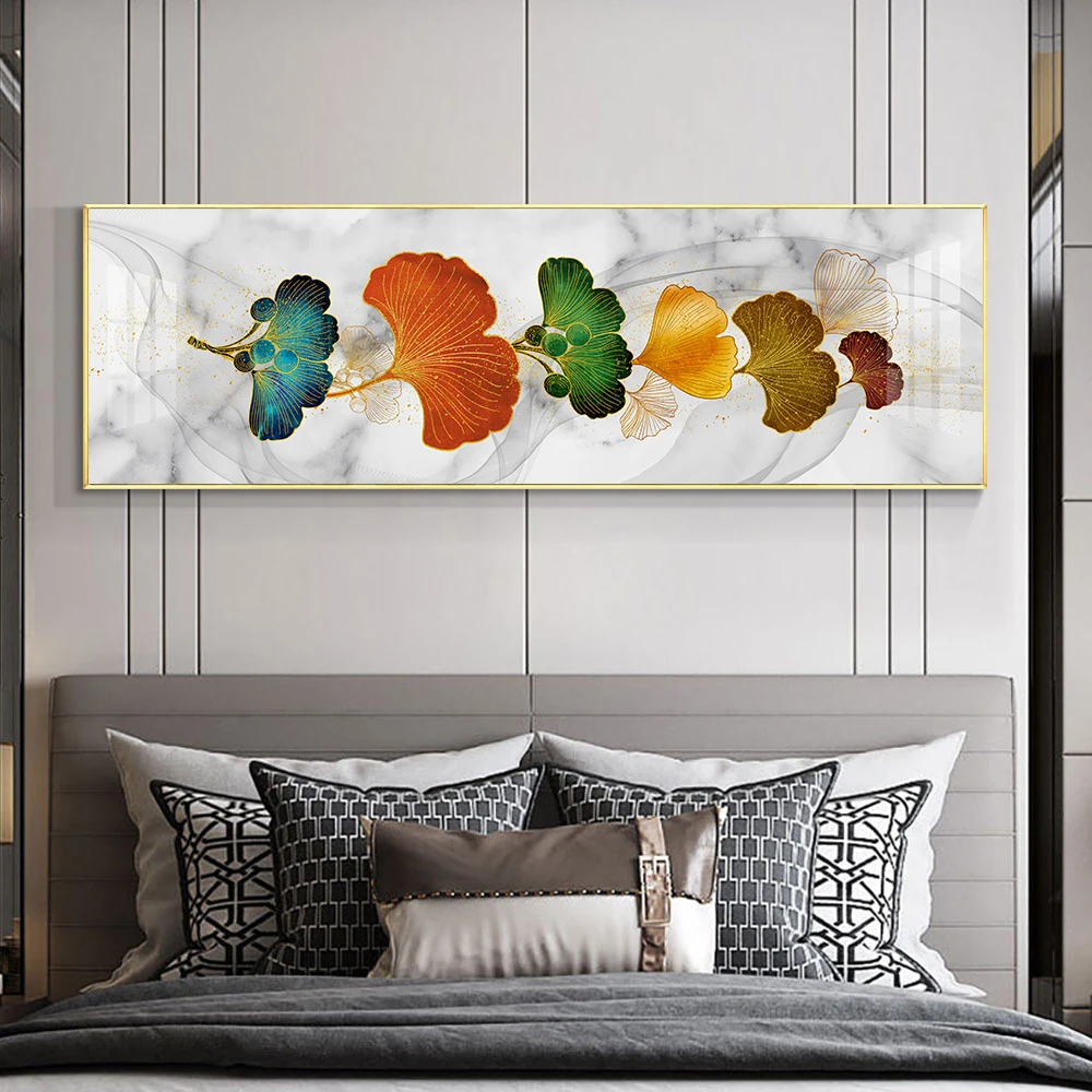 

Modern Abstract Ginkgo Biloba Painting On Canvas Print Nordic Poster Wall Art Picture For Living Room Home Decor Frameless