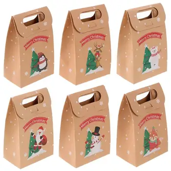 

24 Sets Christmas Chic Safe Gift Packaging Bags Paper Gift Bags Baking Cookies Pouch for Decoration Party